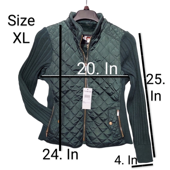 Palomares Sports Quilted Jacket Womens Green Stretch Side Winter Coat Warm New - Picture 11 of 16